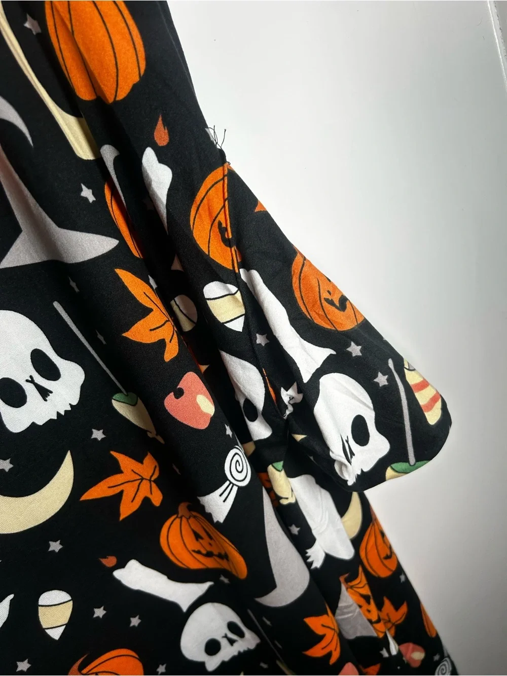 Women's Halloween V-Neck Short Sleeve Pumpkin Ghost Dress